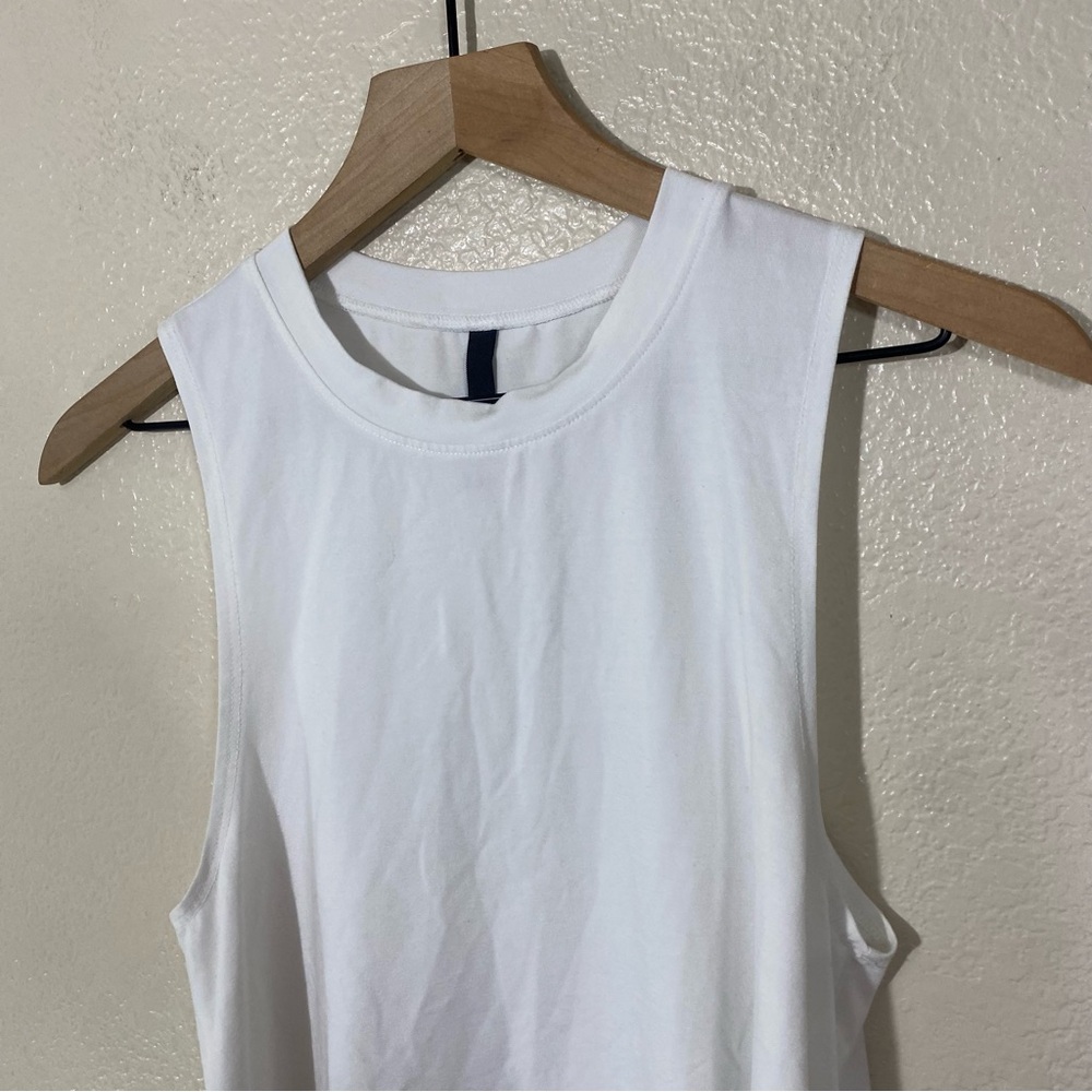 Carbon38 Women’s Crop Muscle Tank Top Athletic White Sz Small - Picture 2 of 5